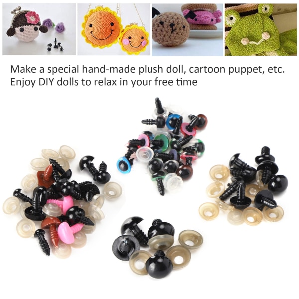 Plastøyne og neser med skiver plysjdukke teddybjørn utstoppede dyr DIY leketøy tilbehør