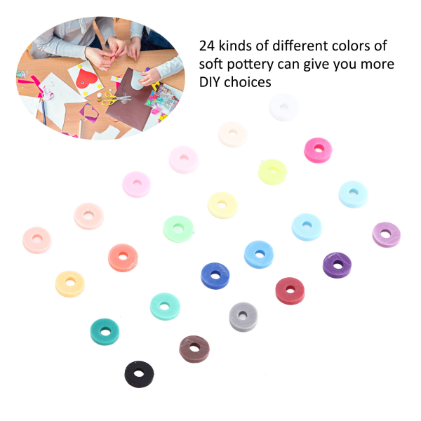 Clay Bead Kit 24 farger Lett vanntett DIY Interessant attraktivt dekorativt armbånd tilbehør til gave