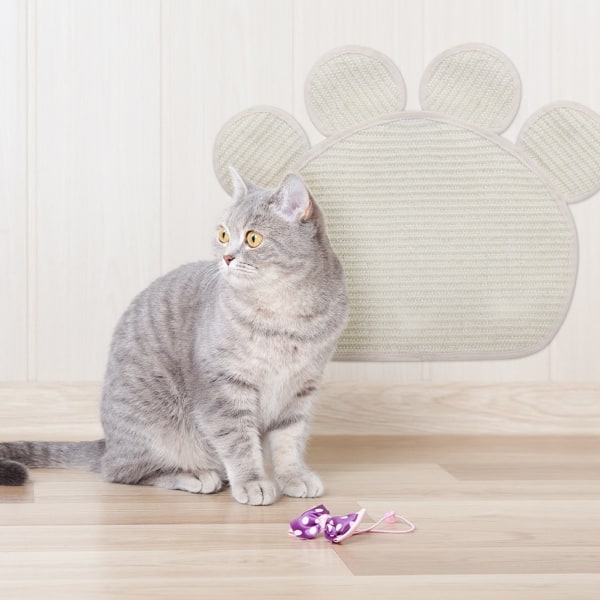 Sisal-kissan raaputustyyny Luonnollinen söpö muoto hiontakynsihuonekalut kissan lattian raapimistyyny kissoille kissanpennuille