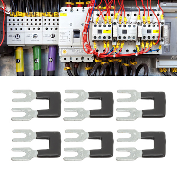 10 st Terminalremsa Svart 25A Röd Koppar PVC Gaffeltyp God Ledningsförmåga Terminalblock för Apparatindustrin Power TB 2502 (2 Positioner)