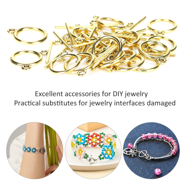 100 sæt vippespænder legering 2 mm OT-spænde DIY smykkefremstillingsudstyr til halskæde armbånd Golden