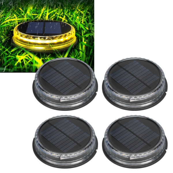 4 stk LED solcellelykter IP65 vanntett LED bakkelykt for gangvei hage bakgård landskap Warm light 4Pcs