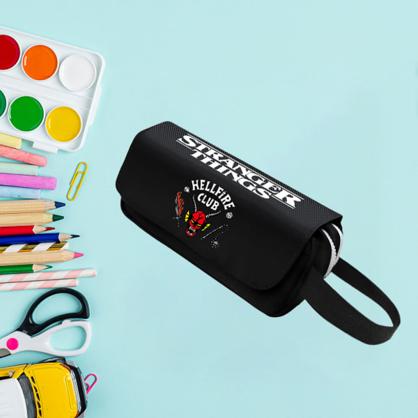 Printed vetoketjullinen kynäpussi Kaksikerroksinen case pojille tytöille koulutarvikkeet opiskelijoiden kynälaukku