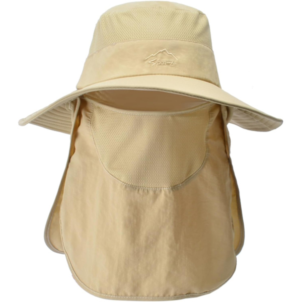 Solhattar för män och kvinnor Fiskehatt UPF 50+ Andningsbar bredbrättad sommar UV-skyddande hatt Khaki