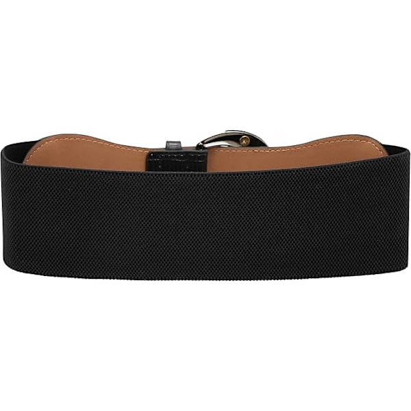 Brett PU Elastiskt Stretch Tjockt Spänne Midjebälte black
