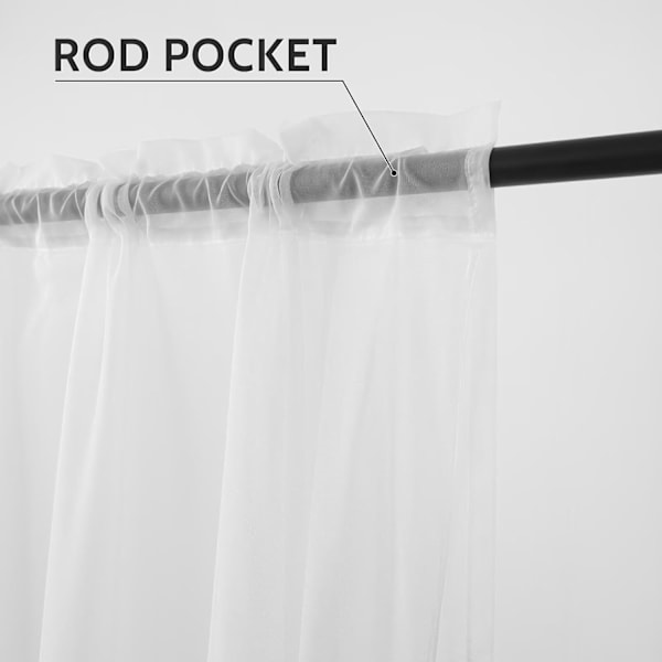 2-lagers Vattentäta Skira Gardiner för Uteplats - Ljusfiltrerande Mesh-nätgardiner, 2 Paneler Vita 132B x 213L cm, Idealiska för Veranda white 54"W x 84"L (Pack of 2)