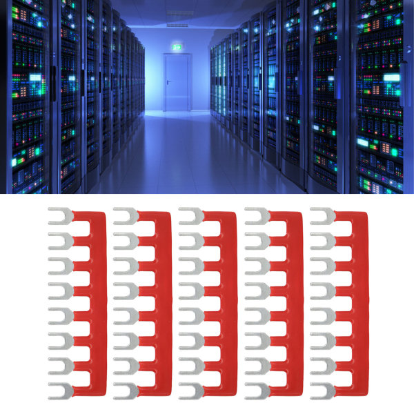 10 stk. terminalstrip rød gaffeltype 400V 15A rød kobber flammehemmende terminalblokker for apparatindustriens strøm Type B(TB 1508)
