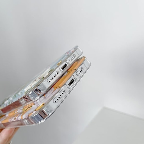 Designet til iPhone 13 Pro Cover med Kortholder, blomstret design cover til kvinder piger TPU Bumper Akryl Bagside Slankt