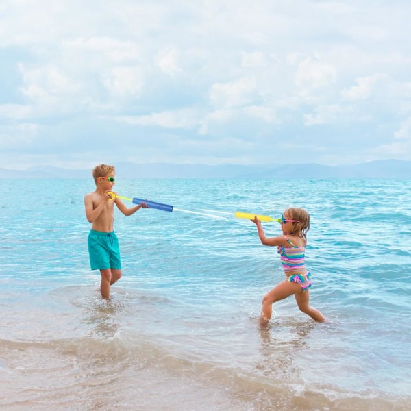 12-pack 38 cm Vattenpistoler för Utomhuslek, Högkapacitets Vattengevär för Pool, Strand, Sommarlekar, Leksaker för Barn, 6+ år, Mul