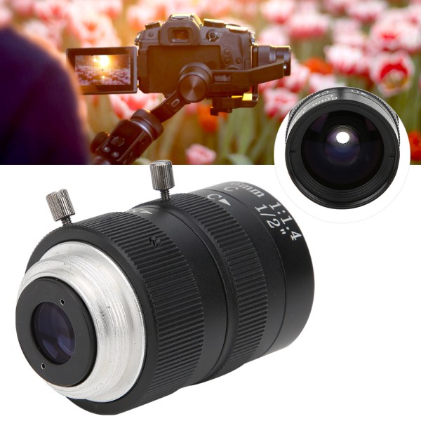 3MP industrikameraobjektiv 1/2 manuel blænde HD C-montering 6 mm brændvidde CCTV-tilbehør
