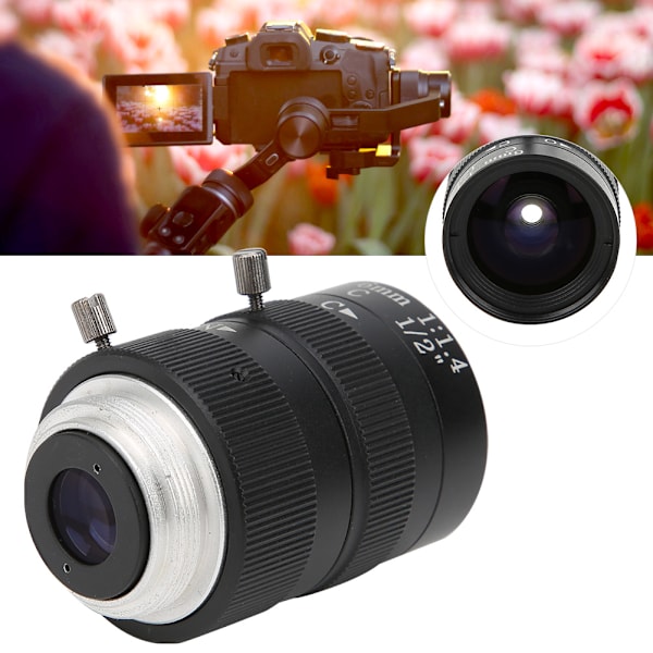 3MP teollisuuskameraobjektiivi 1/2 manuaalinen aukko HD C-kiinnitys 6 mm polttoväli CCTV-lisävaruste
