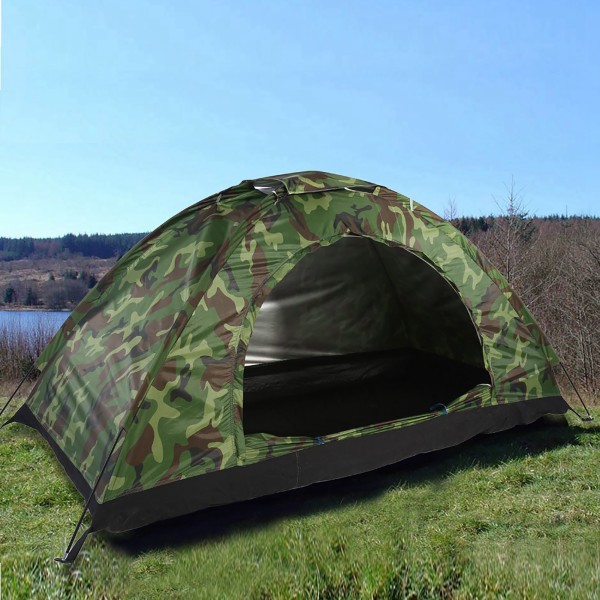 Udendørs Camouflage UV-beskyttelse Vandtæt én-person telt til campingvandring