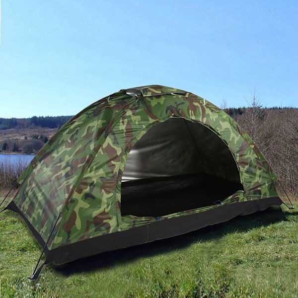 Utomhus Camouflage UV-skydd Vattentät Enpersons Tält för Camping Vandring