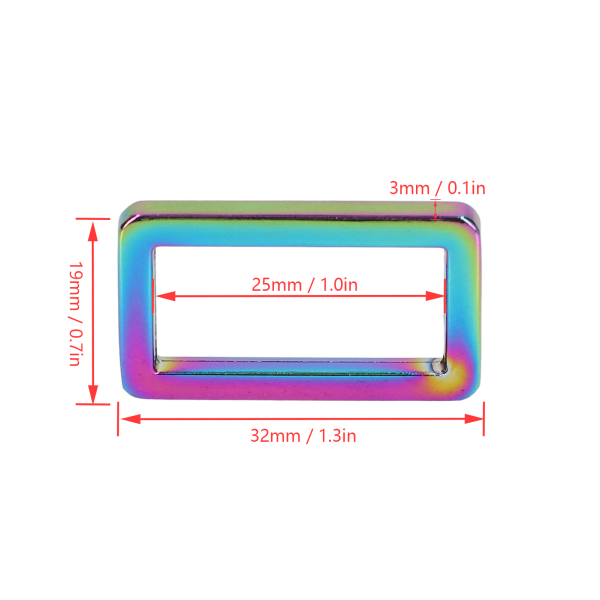 10 st robusta och hållbara justerbara ringspännen i metall för att göra bälten, kläder och ryggsäckar 25mm