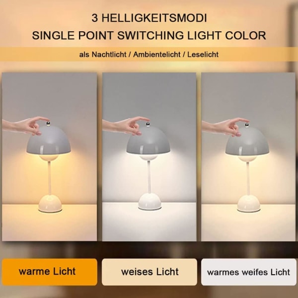 LED svamplampa, dimbar Touch sänglampa