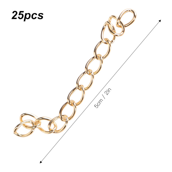 25 kpl korujen jatkoketjua 5 cm hännänjatke kaulakoruun rannekoruun korvakoruun DIY