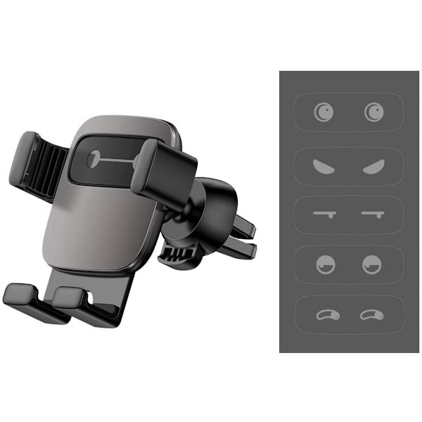 Baseus Cube Gravity, Bilholder til mobiltelefon, Grå - Sort, Bilvarmelegeme/Ventilationsriste/Klimaanlægsåbning