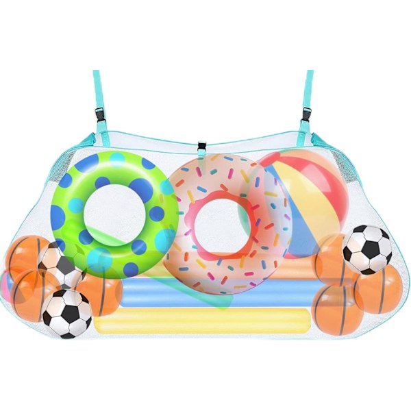 Foldbar Pool Opbevaringspose - Vandtæt Mesh Organizer til Pool Legetøj, Flydere & Tilbehør, Hængende eller Bærende, Stor Kapacitet, Grøn green