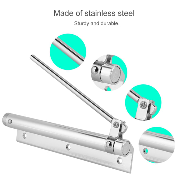 Automatisk brannsikkert dørlukker i aluminiumlegering med justerbar styrkefjærbuffer