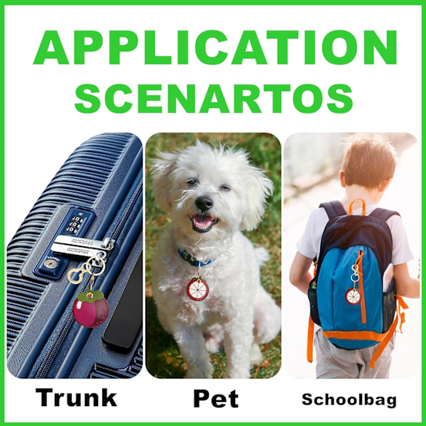 Læder nøgleringholder etui kompatibel med Apple AirTag, sød beskyttende Air Tag cover med nøglering, anti-scratch finder GPS tracker etui til Mangosteen