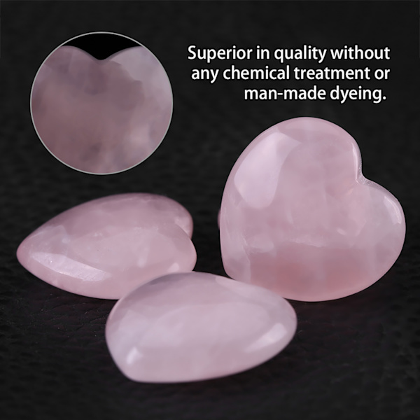 4 st Rose Quartz Hjärtformad Rosa Kristall Healing Sten Halvädelsten Dekor