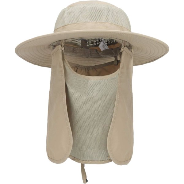 Utomhus solhatt UPF 50 skydd Vattentät fiskehatt Ansiktsmask Sommar nackskydd hatt Kakhi