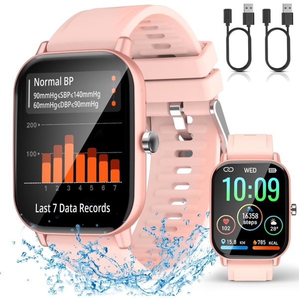 Blodtryksur, Smart Watch, Reloj Intelligente para Mujeres, 2,01" HD vandtæt skive/svar Fitness Tracker med Oxygen Monitor Smartwatch til