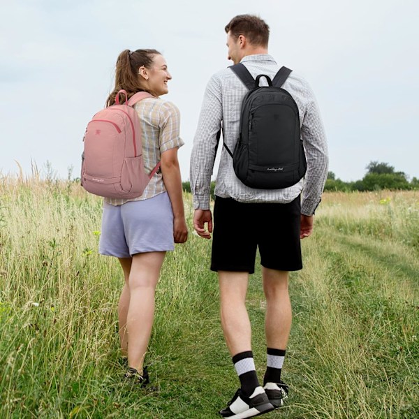 Foldbar, pakkebar vandrerygsæk - Våd - Tør adskillelseslomme, Multi - Formål Gym & Udendørs Daypack til mænd og kvinder Ideel til Adv Black 29*16*45