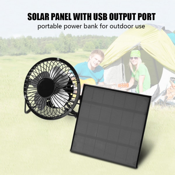 3W 6V udendørs solpanel bærbar mini blæser USB kølesæt tilbehør