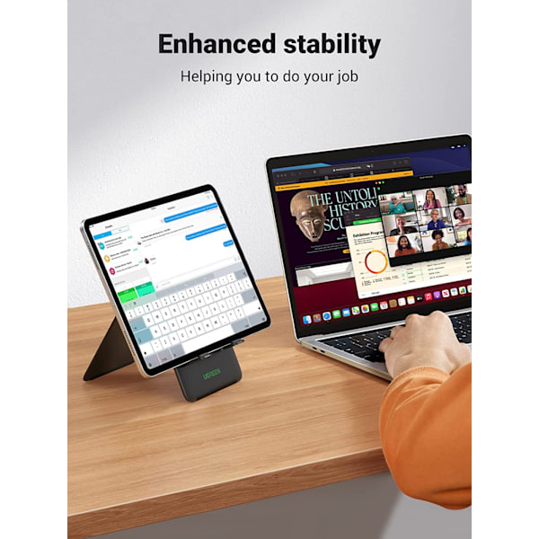 Justerbart Tabletstativ Telefonhållare Vikbart iPad Galaxy Tab Huawei MatePad Surface (Svart)