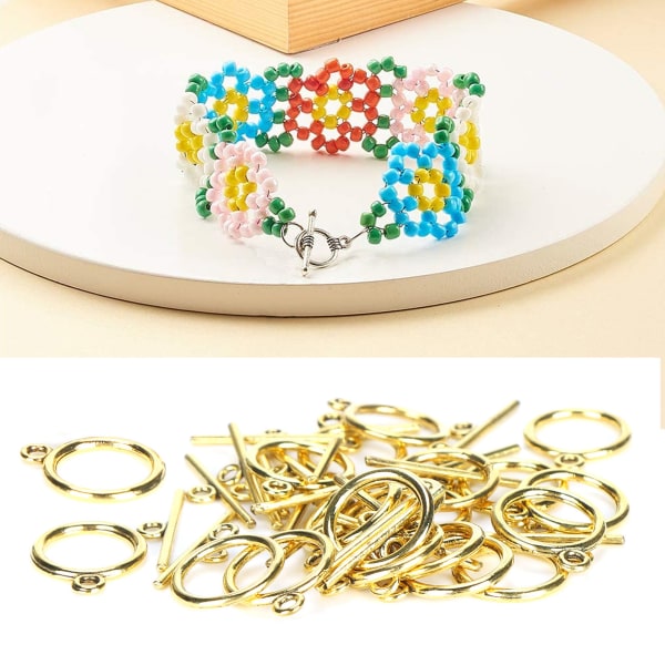 100 sæt vippespænder legering 2 mm OT-spænde DIY smykkefremstillingsudstyr til halskæde armbånd Golden