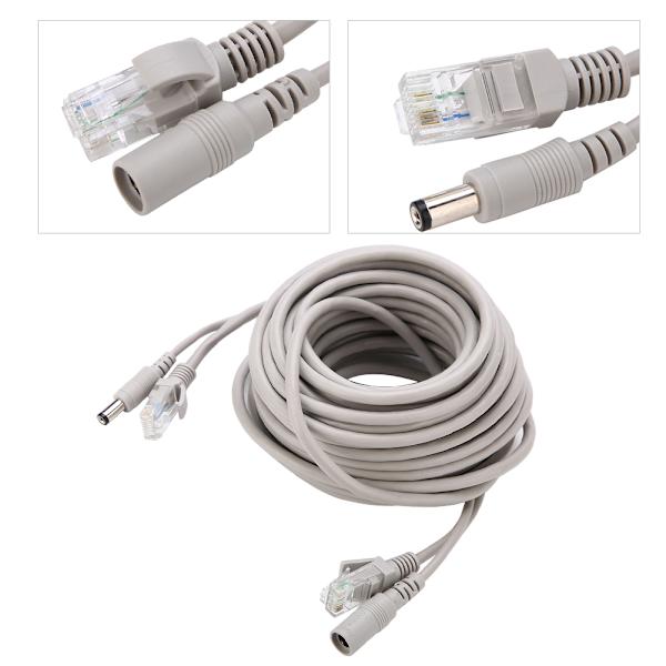 5M/10M/15M/20M RJ45+DC Ethernet CCTV-kabel til IP-kameraer NVR-system 10Mbps100Mbps (15M) Type 4