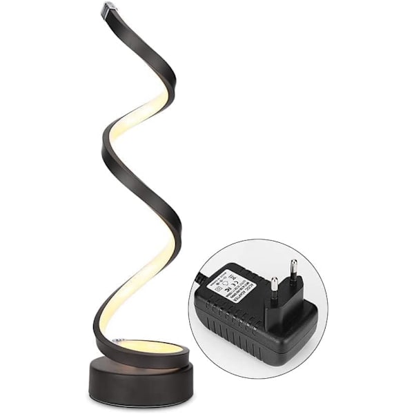 Spiral LED-skrivbordslampa dimbar varmvit