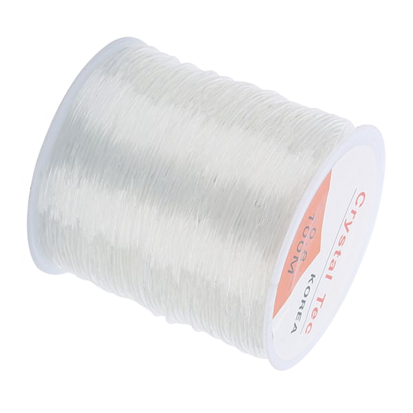 Perletråd 109 meter lang 0,03 tommer diameter elastisk fiber klar farge krystalltråd for smykkefremstilling DIY