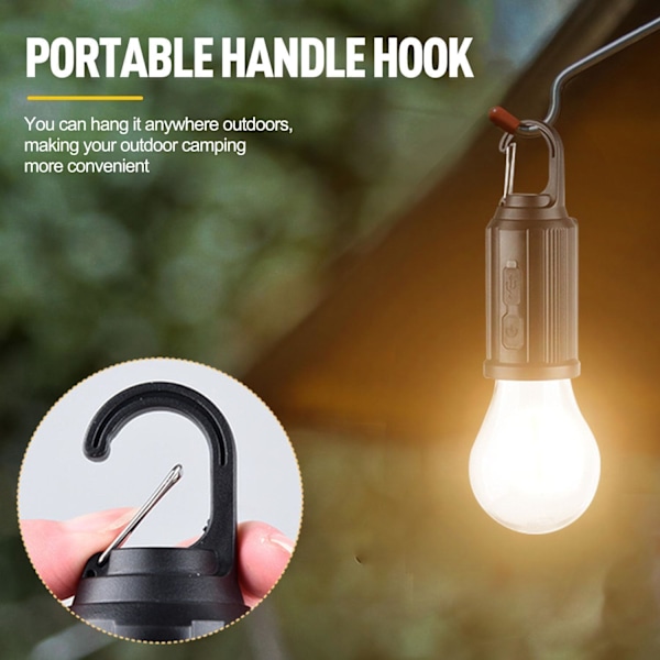 3-pack solcellsladdningsbara campinglampor - LED gult ljus för utomhusbruk
