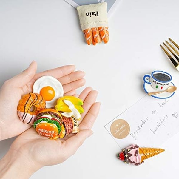 3D Keittiötarvikkeet Jääkaappimagneettisetti - 5 kpl Söpöjä Hartsimagneettikoristeita Jääkaappiin, Valkotaululle, Kaappiin ja Metallipinnoille - Täydellinen A-kitchenware (5pcs)