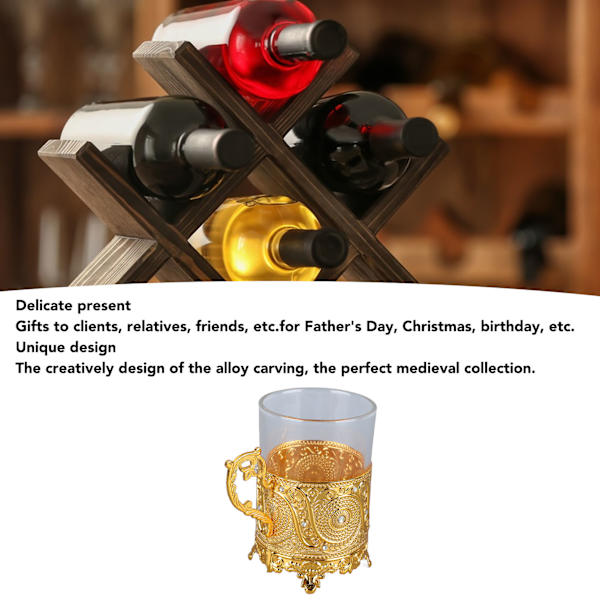 Legeringsglass ølkrus i metall, samleobjekt, dekorativ whiskykopp, drikkekopp til farsdag, jul, bursdag Golden