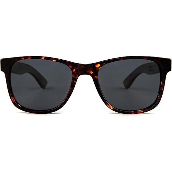 Träsolglasögon för män och kvinnor | Premium Polariserade Valnöt Ebenholts Bambu eller Zebra Träskalmar & Acetatram | Blacked Out UV400 Tortoise Frame | Walnut Temples