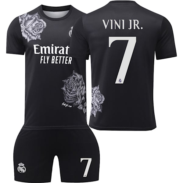 24-25 Real Madrid Joint No.7 Vini Børne- og Voksen Fodbold Træning Dragt Sæt No.7 Vini M