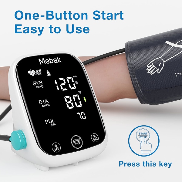 Blood Pressure Monitor, Upper Arm BP Cuff, Blood Pressure Gauge for Home Use, Voice Broadcast, 8.7-16.5 Inches Adjustable, 2 Users