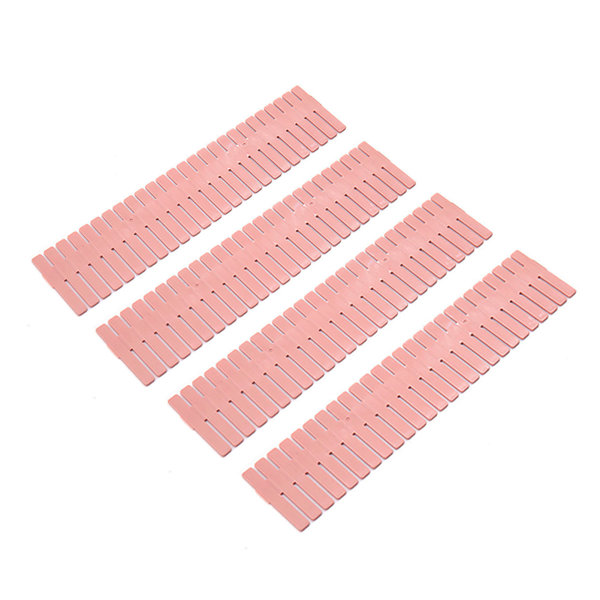 4 stk. Plastgitter Skuffeseparatorer DIY Skærende Justerbar Skuffe Organizer til Strømper Undertøj Stationær Opbevaring Pink