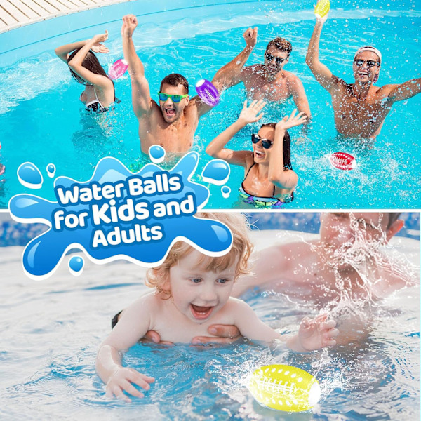 4 st Återanvändbara Stänkbollar för Barn & Vuxna, Snabbfyllande Vattenstrids-svampar för Pool Strand Trädgårdskoj, Sommarleksaker för Utomhusbruk