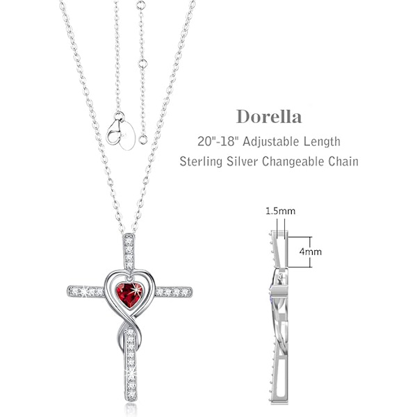Kärleks Infinity Halsband för Hennes Födelsedagspresenter Fru Mamma Augusti September Månadssten Peridot Blå Safir Smycken 925 Sterling Silver Red