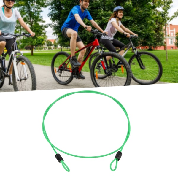 Cykelsport Intern stålvajer och extern säkerhetsslinga i plast Cykelskoterlås (grön)