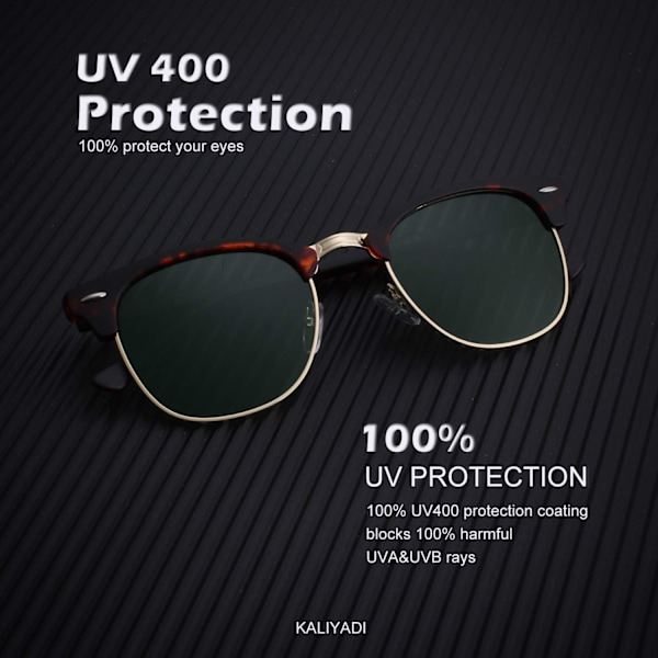 Polarisoidut aurinkolasit miehille ja naisille, puolireunattomat kehykset, ajolasit, UV-suoja Matte Tortoise & Black