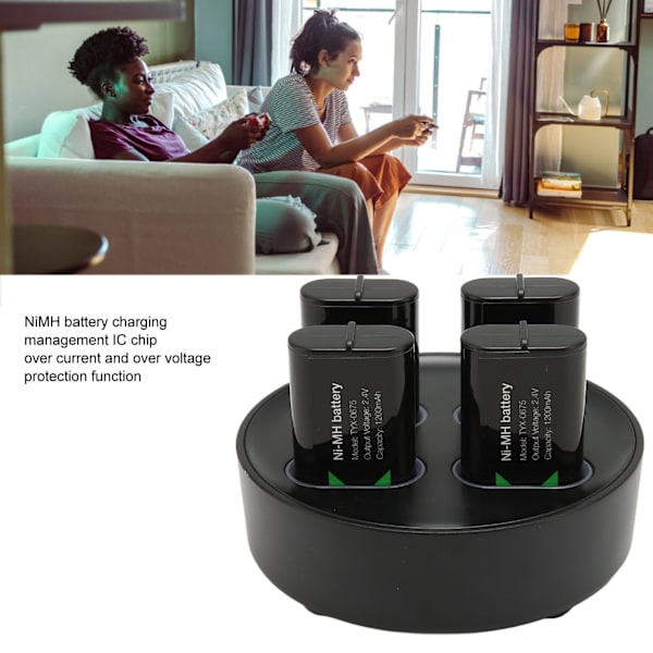 Laddningsbar batteriladdare 4 X1200mAh högkapacitets reservbatteri för X ONE för X Series spelkontroller