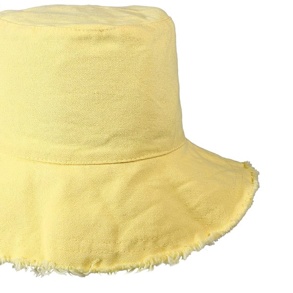 Solhattar för kvinnor Sommar Casual Bred Brätte Bomull Bucket Hat Strand Semester Resa Tillbehör Yellow