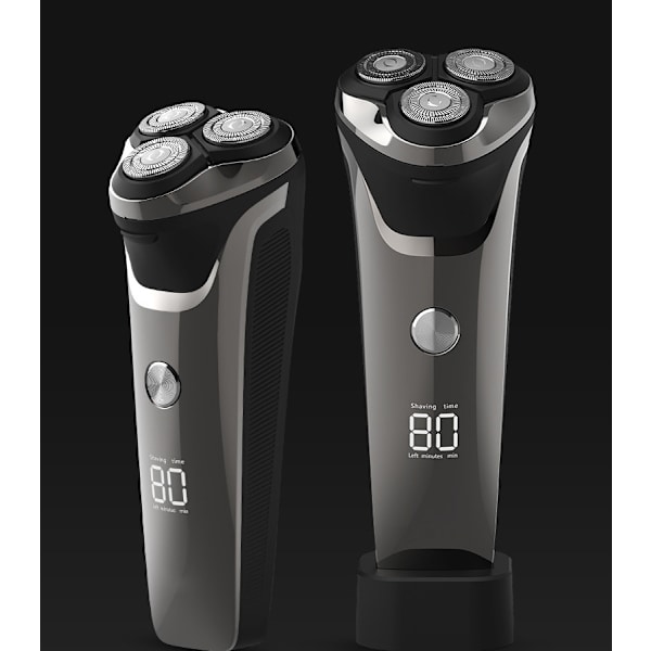 Digital Elektrisk Rakapparat för Män Vattentät Sladdlös Torr Våt Reseskägg Rakapparat Med Pop Up Sidoburns Trimmer, USB Laddningsbar（Silvery）