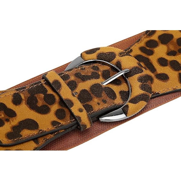 Brett PU Elastiskt Stretch Tjockt Spänne Midjebälte brown