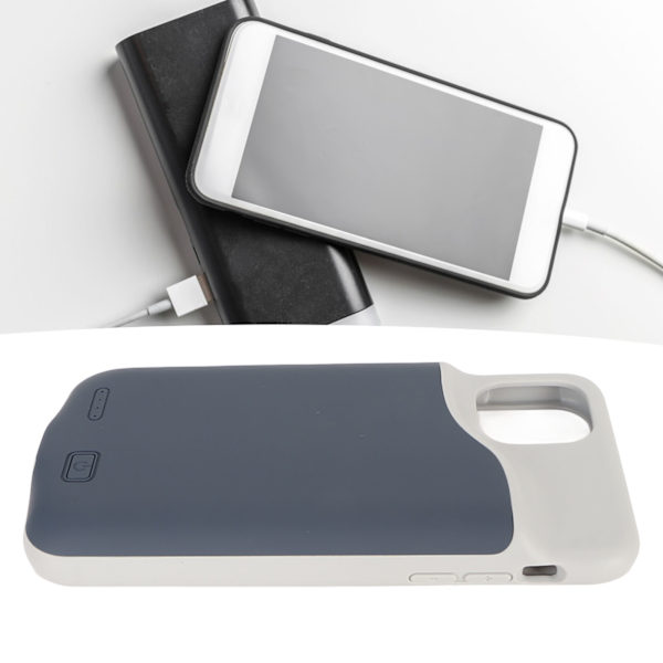 Batterifodral för telefon 6000mah 4 LED-indikator Inbyggt smart chip Bärbart telefonladdningsfodral för iPhone 11 Blue
